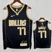 23/24 Dallas Mavericks DONCIC #77 Black Honor Edition Top Quality Hot Pressing NBA Jersey(V领)荣耀版