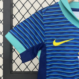 2024 Brazil Away Kids Soccer Jersey