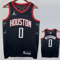 23/24 Rockets WESTBROOK #0 Black Top Quality Hot Pressing NBA Jersey (Trapeze Edition)飞人版