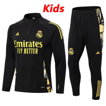 24/25 RMA Black Half Pull Kids Tracksuit  (半拉链、童装)