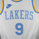 22/23 LAKERS BROWNIES # 9 White Retro Top Quality Hot Pressing NBA Jersey(复古白、圆领)