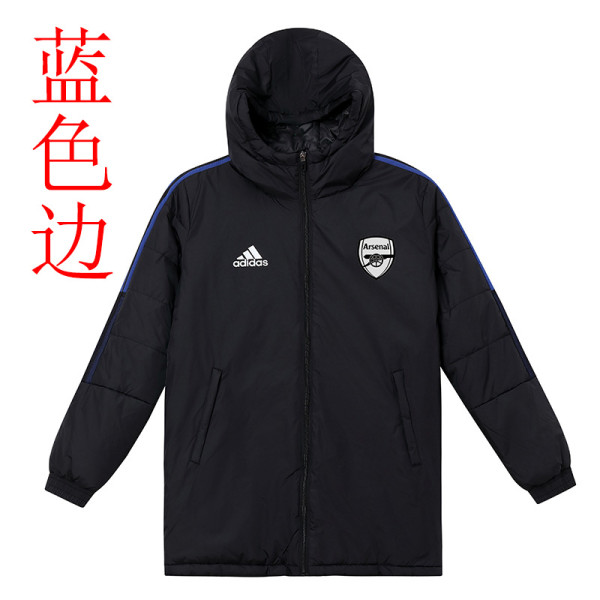 22/23 ARS Black Hooded Cotton Coat Blue Edge (蓝色边) 棉衣