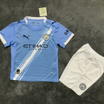 25/26 Man City Home Kids Soccer Jersey