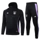 24/25 Germany Black Hooded  Half Pull Tracksuit(Add Fluff)  (半拉链、加绒F600)