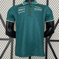 2024 F1 Aston Martin Green Polo Racing Suit(有领)