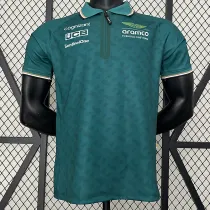 2024 F1 Aston Martin Green Polo Racing Suit(有领)