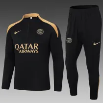 24/25 PSG Black  Half Pull Tracksuit  (半拉链)
