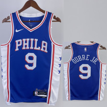 22/23 76ERS OUBRE JR. #9 Blue Top Quality Hot Pressing NBA Jersey (V领）