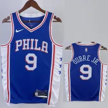 22/23 76ERS OUBRE JR. #9 Blue Top Quality Hot Pressing NBA Jersey (V领）