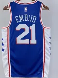 22/23 76ERS EMBIID #21 Blue Top Quality Hot Pressing NBA Jersey (V领）