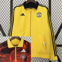 24/25 Man Utd Yellow & Red Double Sided Windbreaker (双面风衣)