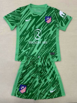 24/25  ATM Green Goalkeeper Kids Soccer Jersey(左袖带白广告）