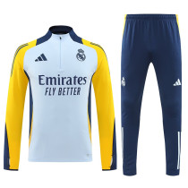 24/25 RMA Light Blue  Player Version Half Pull Tracksuit  (球员版浅蓝、半拉链)