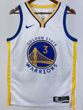 22/23 WARRIORS PAUL #3 White Top Quality Hot Pressing NBA Jersey (V领)