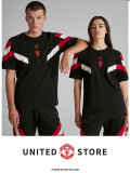 24/25 Man Utd Black Cotton  T-shirt