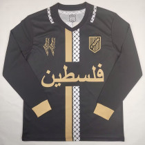 24/25 Palestino Deportivo Black Arabic Edition  Long Sleeve Fans Soccer Jersey阿拉伯