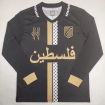 24/25 Palestino Deportivo Black Arabic Edition  Long Sleeve Fans Soccer Jersey阿拉伯