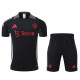 24/25 Man Utd Black Training Short Suit(胸前带广告）