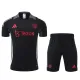 24/25 Man Utd Black Training Short Suit(胸前带广告）