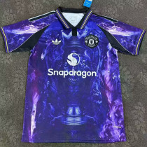25/26 Man Utd Crown Purple Special Edition Blue  Fans Soccer Jersey