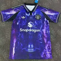 25/26 Man Utd Crown Purple Special Edition Blue  Fans Soccer Jersey