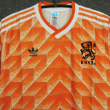 1988 Netherlands Home Retro Soccer Jersey（队标缕空）
