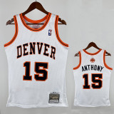 06/07 Nuggets Anthony #15White ABA Retro Night Top Quality Hot Pressing NBA Jersey