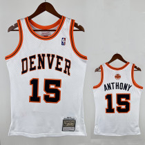 06/07 Nuggets Anthony #15White ABA Retro Night Top Quality Hot Pressing NBA Jersey