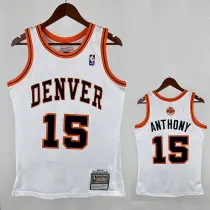 06/07 Nuggets Anthony #15White ABA Retro Night Top Quality Hot Pressing NBA Jersey
