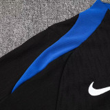 24/25 France Black Kids Half Pull Tracksuit (半拉链\童装)