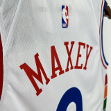 24/25 76ERS MAXEY  # 0 City Edition Top Quality Hot Pressing Retro NBA Jersey
