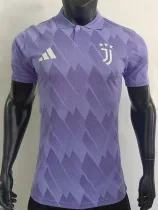 2025 JUV Purple Checkered pattern  Player Version  Polo Shirt