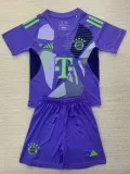 24/25 Bayern Purople Goalkeeper Kids Soccer Jersey