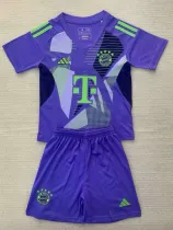 24/25 Bayern Purople Goalkeeper Kids Soccer Jersey