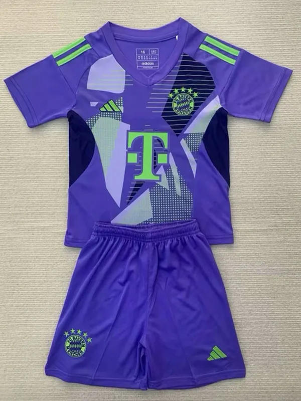 24/25 Bayern Purople Goalkeeper Kids Soccer Jersey