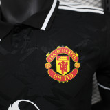 24/25 Man Utd  Black Special Edition Player Version Soccer Jersey(胸前白广告）