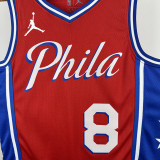 22/23 76ERS GEORGE  # 8 Red Flying Man Top Quality Hot Pressing NBA Jersey飞人版