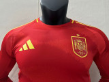 2024 Spain Home  Long Sleeve Player Version Soccer Jersey(长袖)