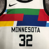22/23 TIMBERWOLVES TOWNS #32 White City Edition Top Quality Hot Pressing NBA Jersey
