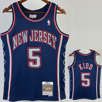 06/07 NETS KIDD #5 Dark Blue Retro Top Quality Hot Pressing NBA Jersey