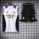 24/25 RMA White(Purple Shoulders) Tank top and shorts suit(白色紫肩）