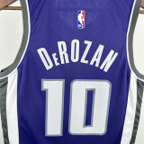 23/24 Kings DeROZAN #10 Away Purple Top Quality Hot Pressing NBA Jersey