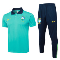 24/25 Brazil Lake Blue Polo Collar Pants Set(C1107)