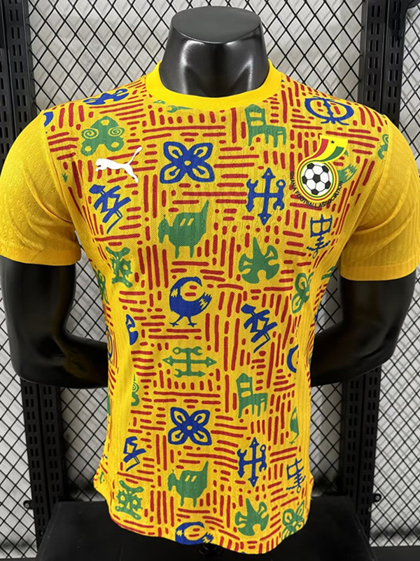 24/25 Ghana Yellow  Player Version Pre Match Training Shirts