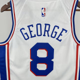 22/23 76ERS GEORGE  # 8 White Home Top Quality Hot Pressing NBA Jersey主场