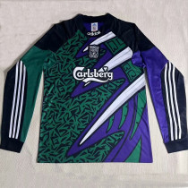 1995/1996 LIV Blue Goalkeeper Long Sleeve Retro Soccer Jersey