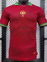 25/26 Portugal Red Grid Special Edition Player Version Soccer Jersey
