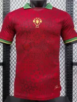 25/26 Portugal Red Grid Special Edition Player Version Soccer Jersey