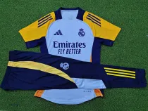 24/25 RMA Light Blue Player Version Suit  Soccer Jersey（Blue pants）蓝裤