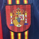 1996  Spain Home Red Retro Soccer Jersey